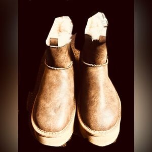 Sheepskin Lined leather Ankle Boots